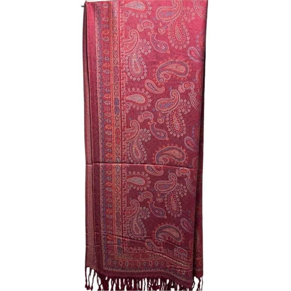 Elegant Shawl in Candy Red - Versatile Wrap, Scarf, Stole, Veil in Soft Rayon